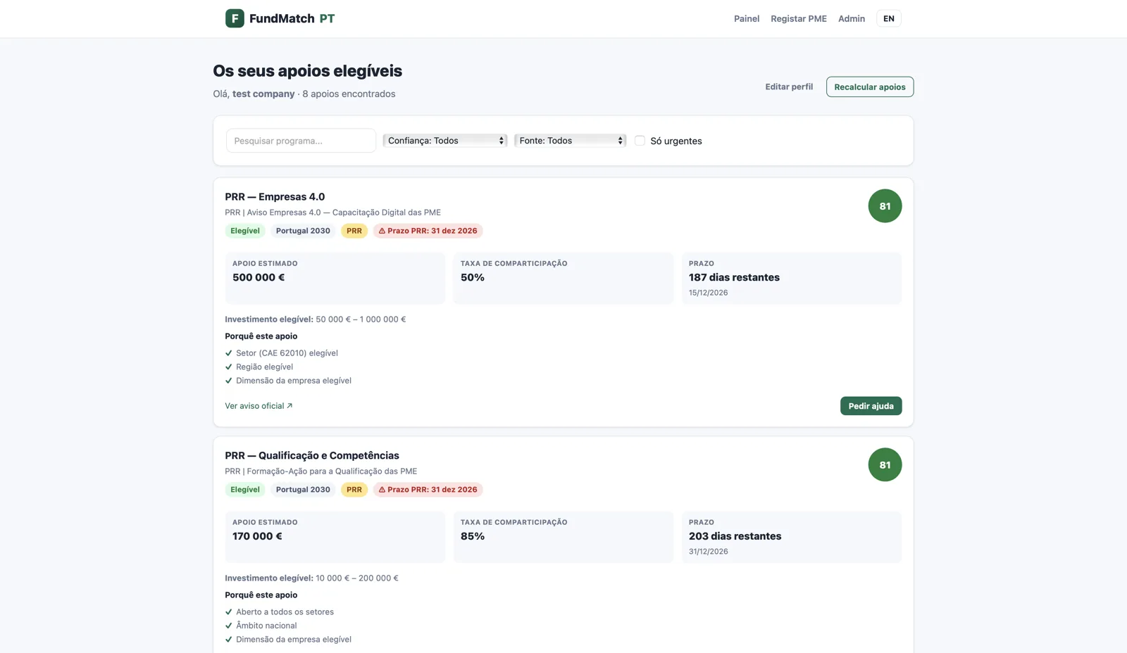 FUNDMATCH PT screenshot 2